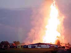 Hundreds flee fire at oil and gas well in Cepu district on Indonesia's Java island