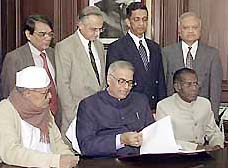 Indian Finance Minister Yashwant Sinha