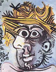 Man in a Straw Hat by Pablo Picasso, 1971.