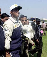 Indian captain Sourav Ganguly with the trophy