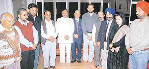 Leaders of various political parties observe a two-minute silence at the UT Guest House, Chandigarh, on Tuesday to mourn the death of those killed in communal violence in the aftermath of Godhra incident.