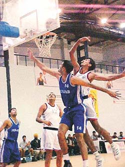 Punjab and Services players in action