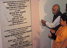 Union Home Minister L. K. Advani inaugurates the renaming of the National Stadium