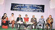 Ccentre: Mr Surinder Dawar, MLA, chief guest at an oral implantology workshop in the CMCH, Ludhiana, on Saturday.