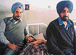 Three persons who were allegedly beaten up by the IAF personnel 