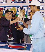Sourav Ganguli receiving the Man of the Match Trophy