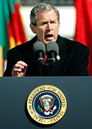 President Bush speaks at the White House