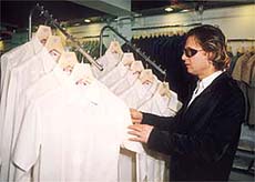 Rohit Bal with his collection at the Be: store