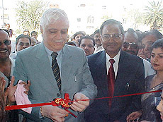 Vice Chancellor, Kurukshetra University, Mr R.S Chaudhry inaugurating the new teaching & computer block at Hartron workstation in Ambala city on Saturday.