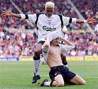 Liverpool's Norwegian winger John Arne Riise 