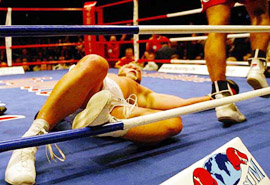 Frans Botha lies on the ground 