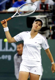 Number two seed Martina Hingis of Switzerland 