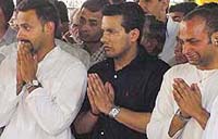 Natasha's brother Sharif, Arshad and his cousin during the cremation
