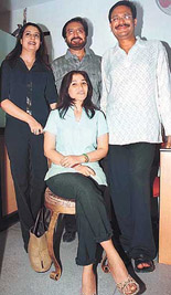 Jasminne and Lally Viirk, founders of Arclights, the Academy of Grooming and Applied Arts, pose with Pranav Awasthi, MD, Glitz Modelling and make up artiste Yasmin during the launch function at Sector 34-A on Wednesday afternoon.