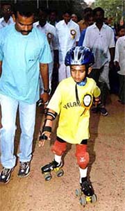 A five-year-old schoolboy started off his skating journey