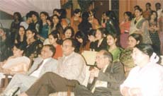 Jamia Millia VC sits mesmerised by the cultural programme.
