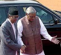 Prime Minister Atal Behari Vajpayee with his Nepalese counterpart