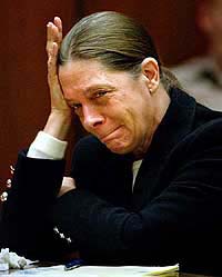 File photo of defendant Marjorie Knoller weeping during opening statements