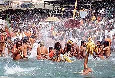 Devotees take holy dip