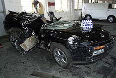 England cricket allrounder Ben Hollioake's car 