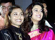 Rani Mukherjee and Madhuri Dixit at the birthday party