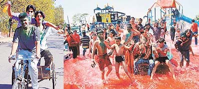 Different hues of Holi in city