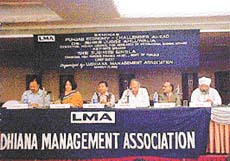 Participants at a seminar �Punjab Economy Challenges Ahead�, organised by the LMA here on Thursday.