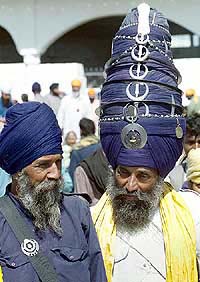 Nihang Singhs with traditional turbans