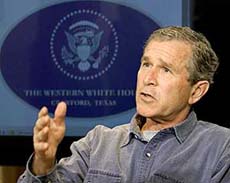 President Bush makes his first comments since Israeli troops attacked the headquarters of Palestinian leader Yasser Arafat in the West Bank