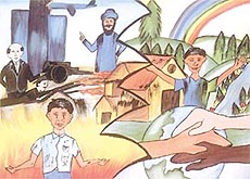 �We hate war� by Sachin Preet, class X student of Kundan Vidya Mandir, Ludhiana