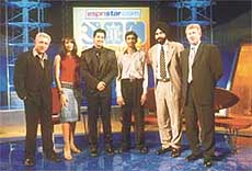 Bhanu Arora (third from right) with other members of the ESPN team.