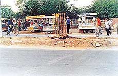 Rehris dot the road connecting the Metro Road with Jeewan Nagar in the Focal Point area.