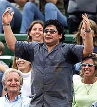 Argentine soccer veteran idol Diego Maradona