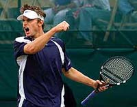 Andy Roddick of the USA celebrates