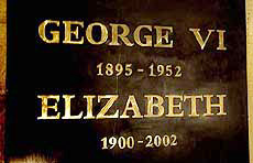 The vault in St George's Chapel, Windsor, where Queen Elizabeth, the Queen Mother, was interred, is seen the morning after her funeral in London's Westminster Abbey on Wednesday. 