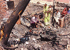 The gutted slum cluster in Shakarpur.