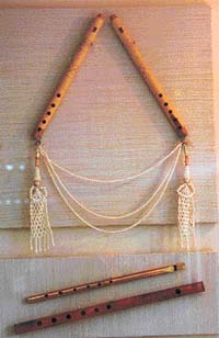 Algoze, wanjhli and flute are a part of the Sangeet Shala�s collection