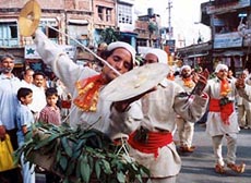 Dancers perform folk dance