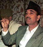 Jammu and Kashmir Pradesh Congress Committee chief Ghulam Nabi Azad speaks at his maiden Press conference