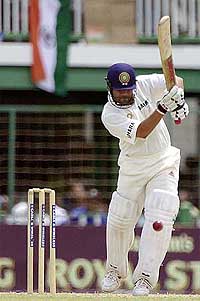 Sachin Tendulkar bats against the West Indies