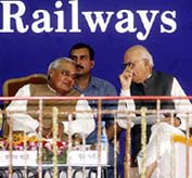 Prime Minister Atal Behari Vajpayee with Union Home Minister L. K. Advani