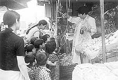 Students of Kids-R-Kids, a school in Sector 9, visit a vegetable shop in Chandigarh as part of their �summer� theme project.