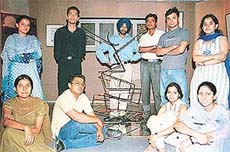 A group of final-year students of graphics (printmaking) of the Government College of Art