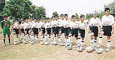 The 16-member St Stephen�s Soccer Academy, Sector 45, team that will tour England and Italy for a series of soccer matches to be held in the first week of May.