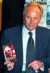 England's Swedish soccer team manager Sven-Goran Eriksson launches two new Playstation games