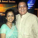 Film star and Member of Parliament Vinod Khanna with his wife