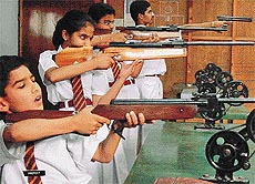 Members of KVM Shooting Club practice during a training camp