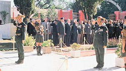The old British officers of 4 Gorkha Rifles (centre) who attended the regimental seminar.