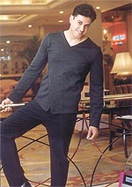 A model makes a style statement with summer collection.