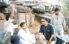 Raja Bundela in action while directing his play.